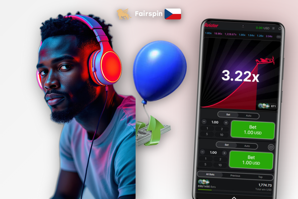 Crash hra Aviator v Fairspin Casino online s rostoucím násobičem a tlačítkem Cash-out