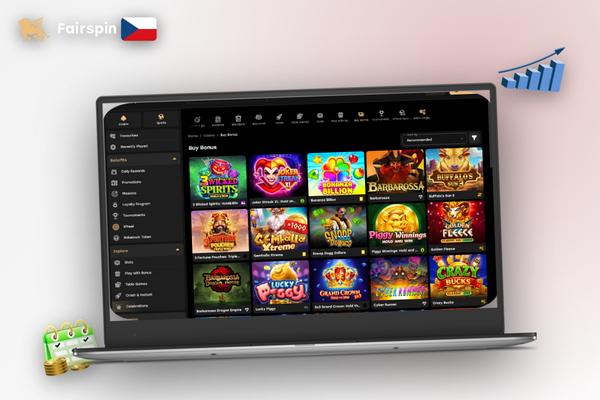 Plynule běžící slot Fairspin Casino na notebooku bez zpomalení díky desktop verzi