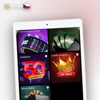 Fairspin Casino uvítací balíček — uvítací bonus až 550 % a 140 free spinů